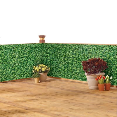 Faux Ivy Privacy Weather-Resistant Fence Cover - 179.5 x 0.05 x 34