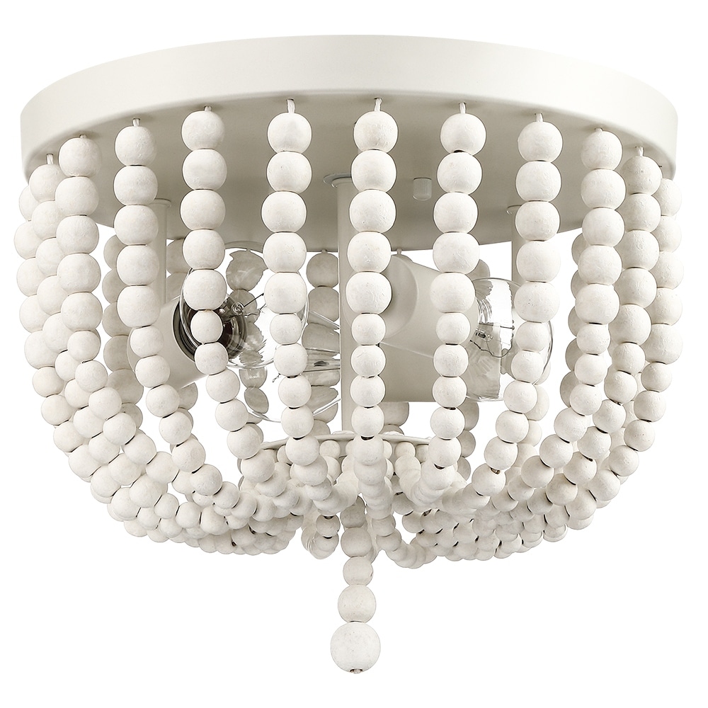 White beaded flush mount light cheap