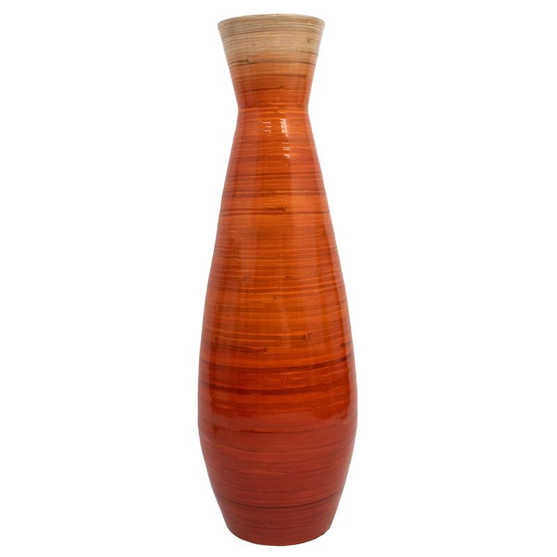 Uniquewise Classic Bamboo Floor Vase Handmade, For Dining, Living Room, Entryway, Fill Up With Dried Branches Or Flowers