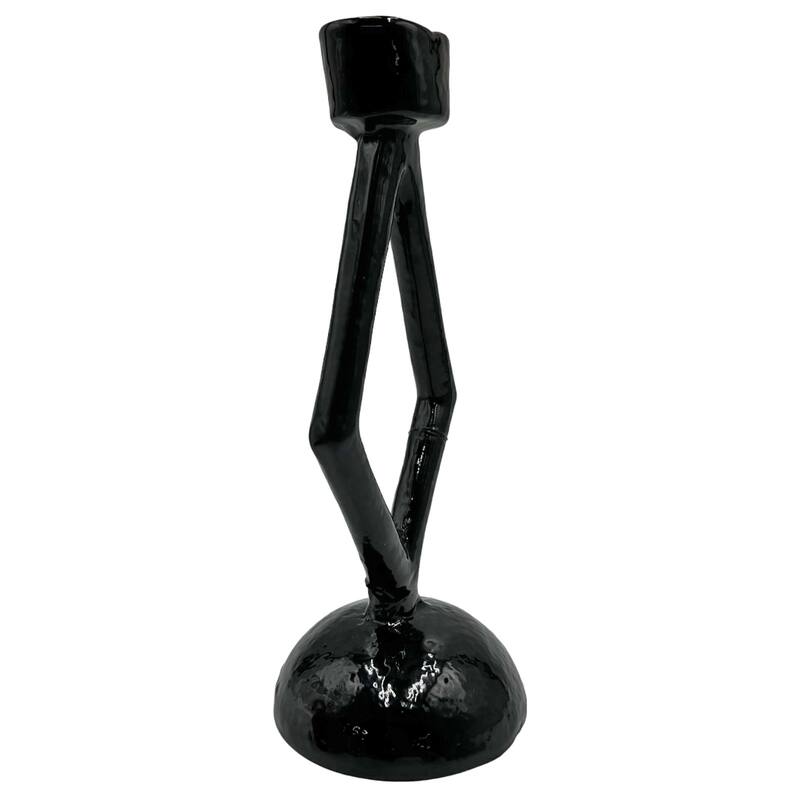 8 Inch High Decorative Handmade Aluminum Modern Candle holder in Grey - 3 x 3 x 8 in