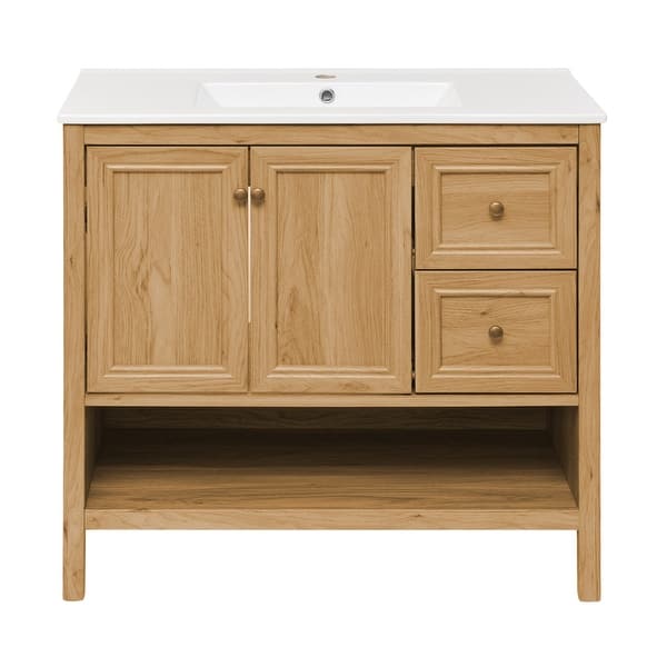 slide 2 of 15, Chateau 36" Bathroom Vanity In Natural Oak