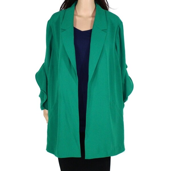 Shop Alfani Womens Jacket Meadow Plus Ruffle Sleeve ...