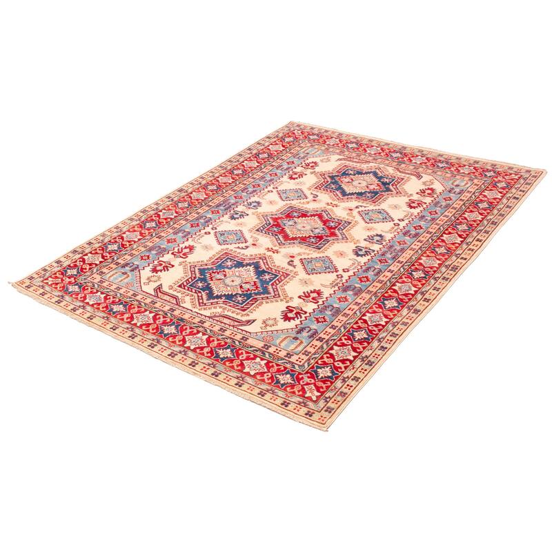 ECARPETGALLERY Hand-knotted Finest Ghazni Ivory Wool Rug - 6'7 x 9'2