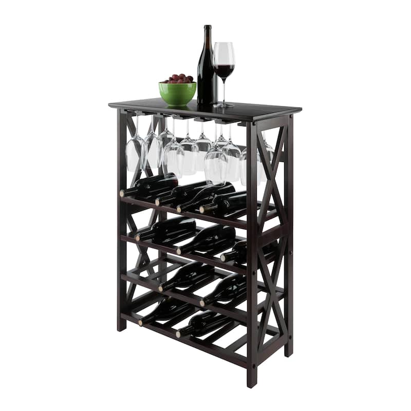 Rio 24-Bottle Wine Rack, Espresso - 28.74 x 13.39 x 35.71 inches