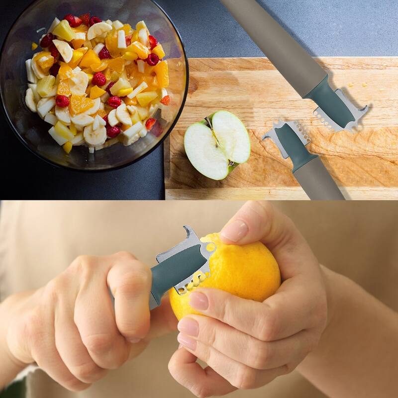 Crock Sets with 5 Pieces Kitchen Gadgets with Herb Cutter, Melon Baller, Ice Cream Scoop, Y-peeler, Lemon Zester, Bottle Opener