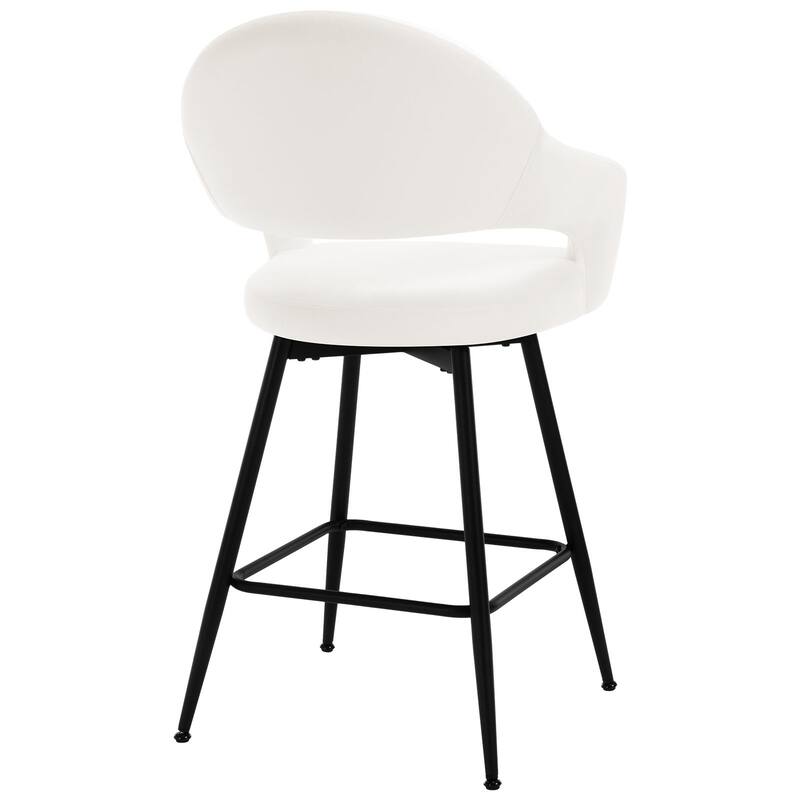 26" Velvet/ Faux Leather Counter Height Swivel Bar Stools Set of 2/4 - 39.2"H x 20.4"W X 22"D