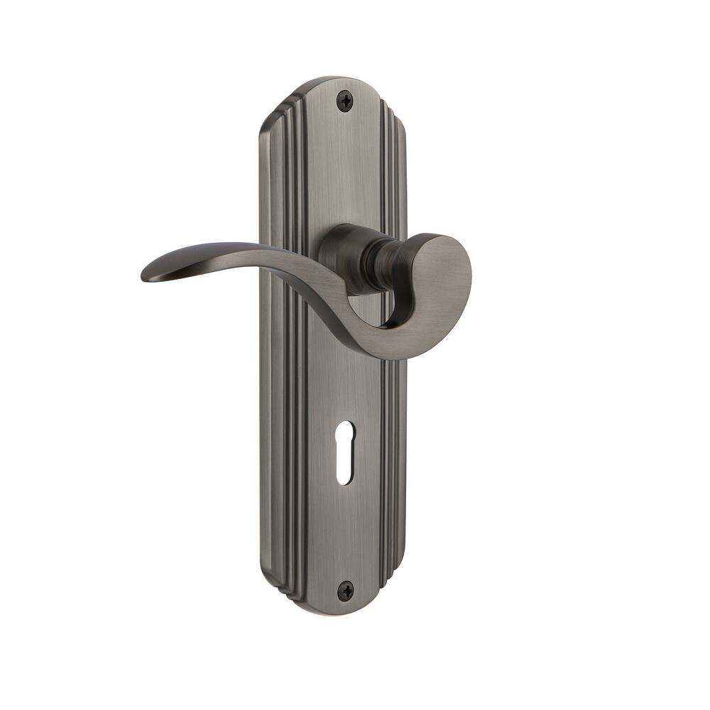 Nostalgic Warehouse Manor Privacy Door Lever Set with Deco Rose and