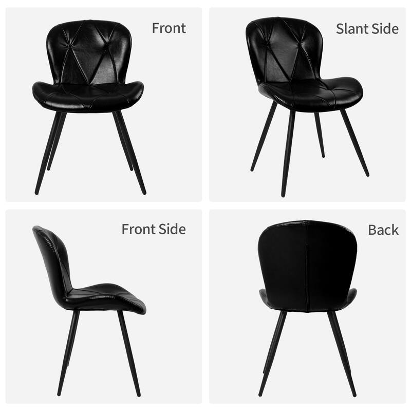 Upholstered Leather Dining Chair (Set of 2)