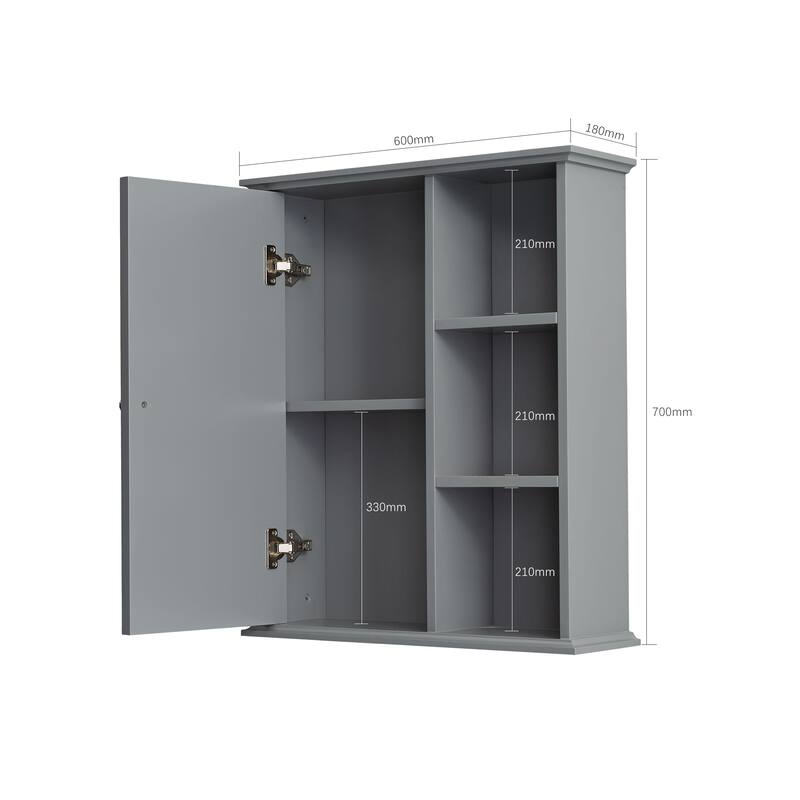 Bathroom Wall Cabinet with Soft-Closing Hinges, MDF Construction, and Versatile Storage for Home or Office Use
