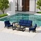 preview thumbnail 89 of 99, 5-Piece Teak Outdoor Conversation Set with Tables.