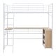 preview thumbnail 3 of 7, White Twin Metal Loft Bed with Shelves & Desk