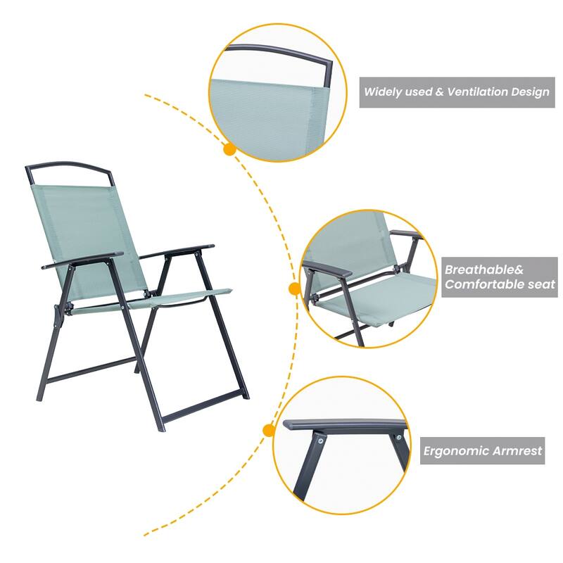 VredHom Outdoor 5-Piece Patio Dining Set with Folding Chairs