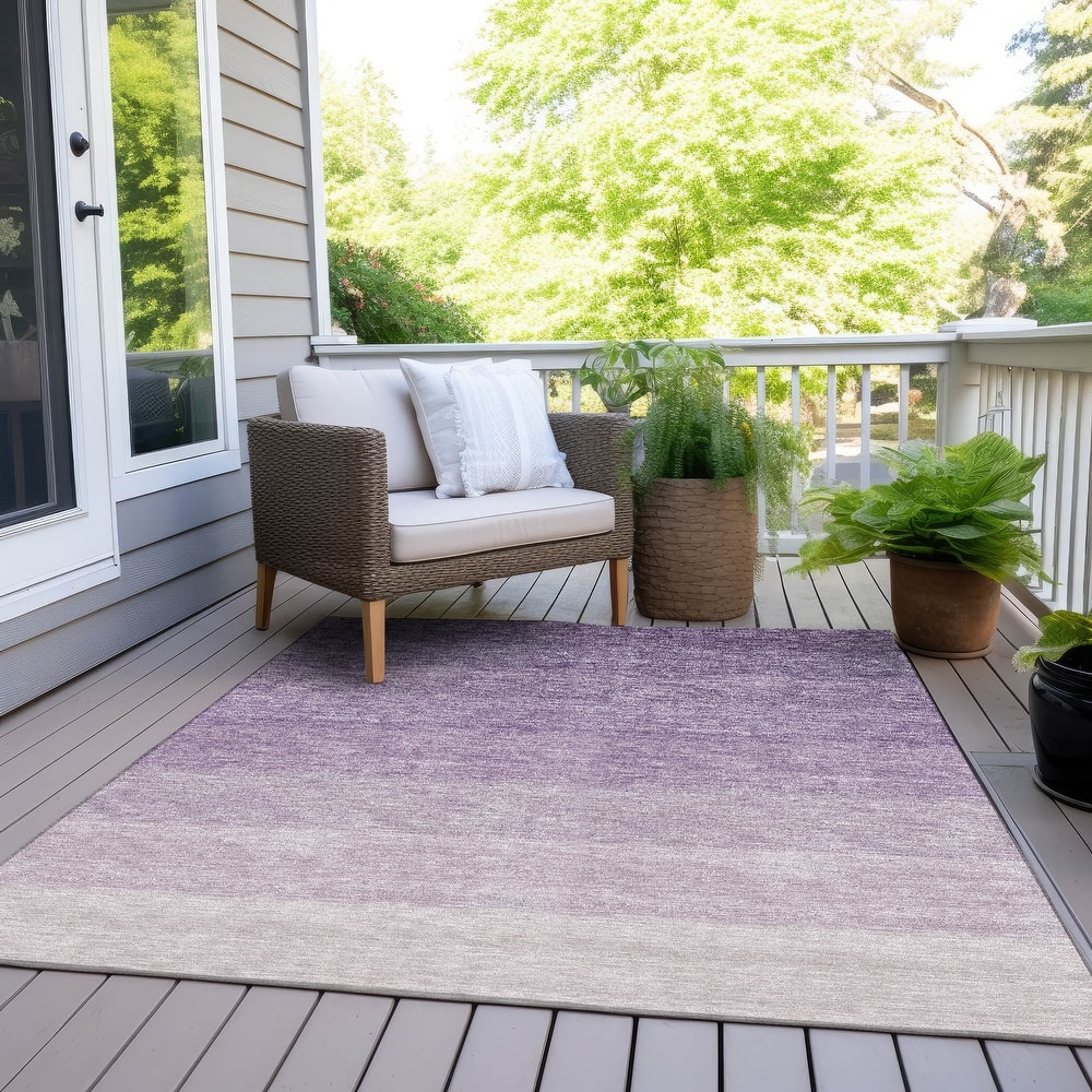 Machine Washable Indoor/ Outdoor Chantille Ombre Solid Rug