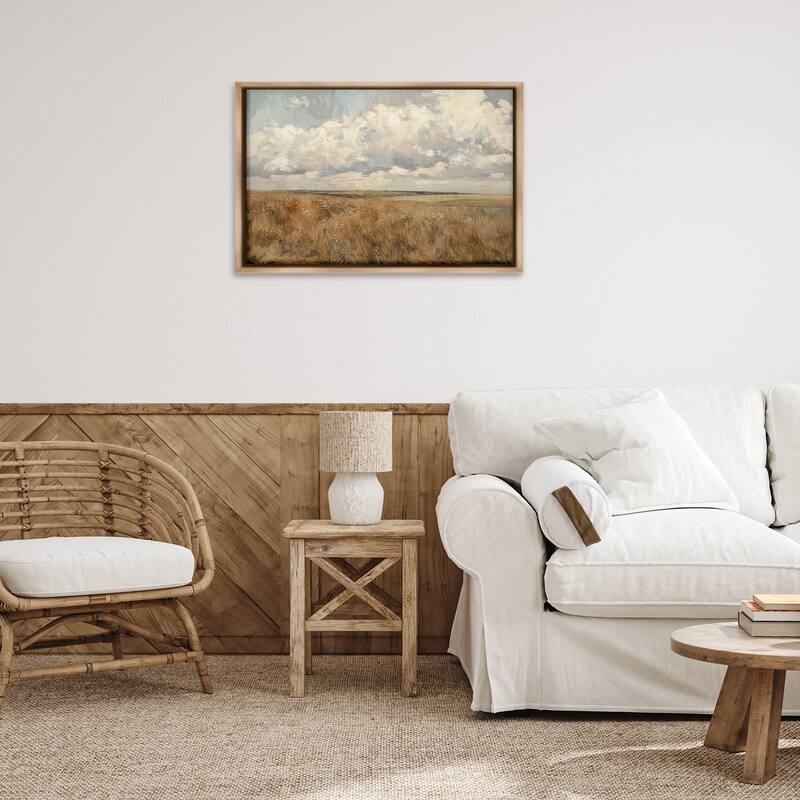 Stupell Wide Open Farm Field Framed Floater Canvas Wall Art Design By LSR Creative Studio