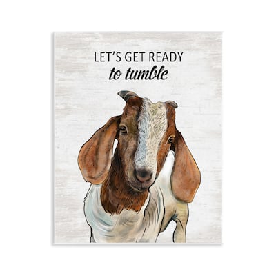 Stupell Ready To Tumble Laundry Goat Wall Plaque Art Design By Lettered and Lined