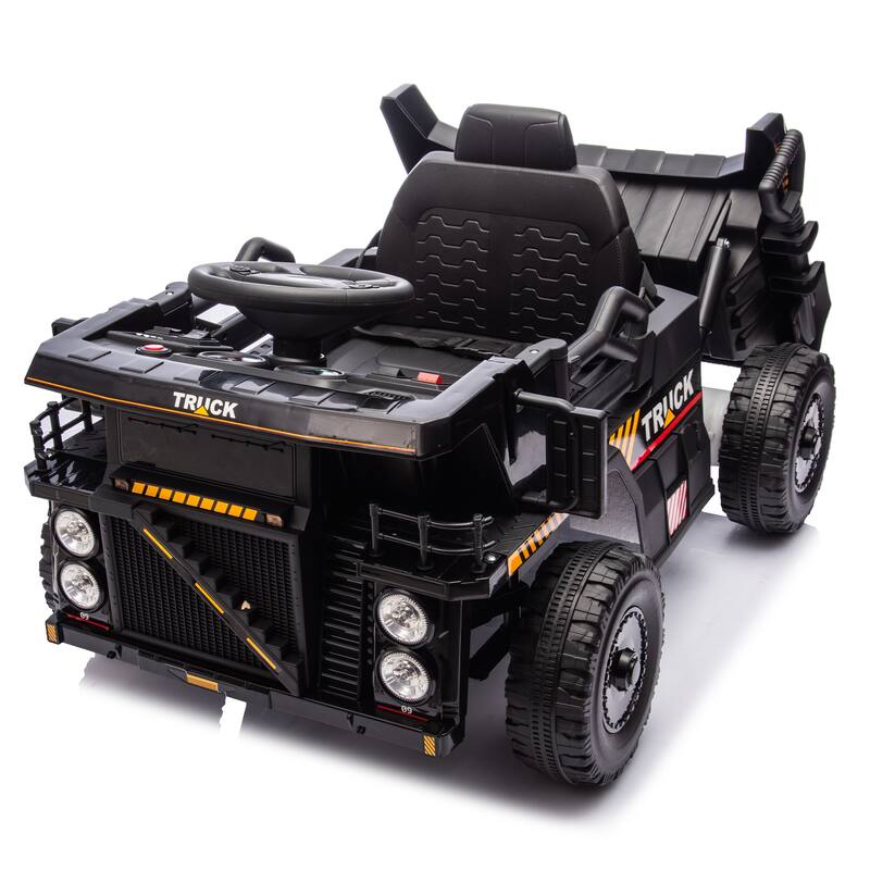 12V Kids Ride On Dump Truck W/Parents Control,2wd,Rear-Wheel Suspension,Electric Dump Bed And Extra Shovel,For Kids 3-5