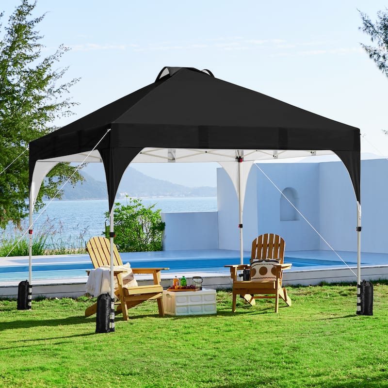 Yaheetech 10x10ft Outdoor Pop-Up Canopy Tent with Stakes Sandbags