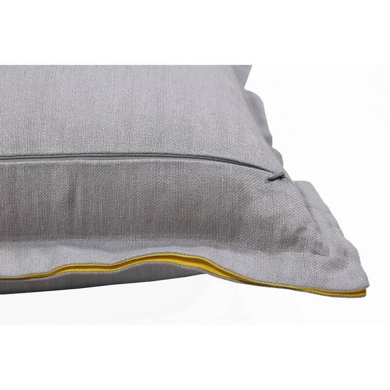 Handwoven Solid Square Throw Pillow - 20" - Gray and Yellow