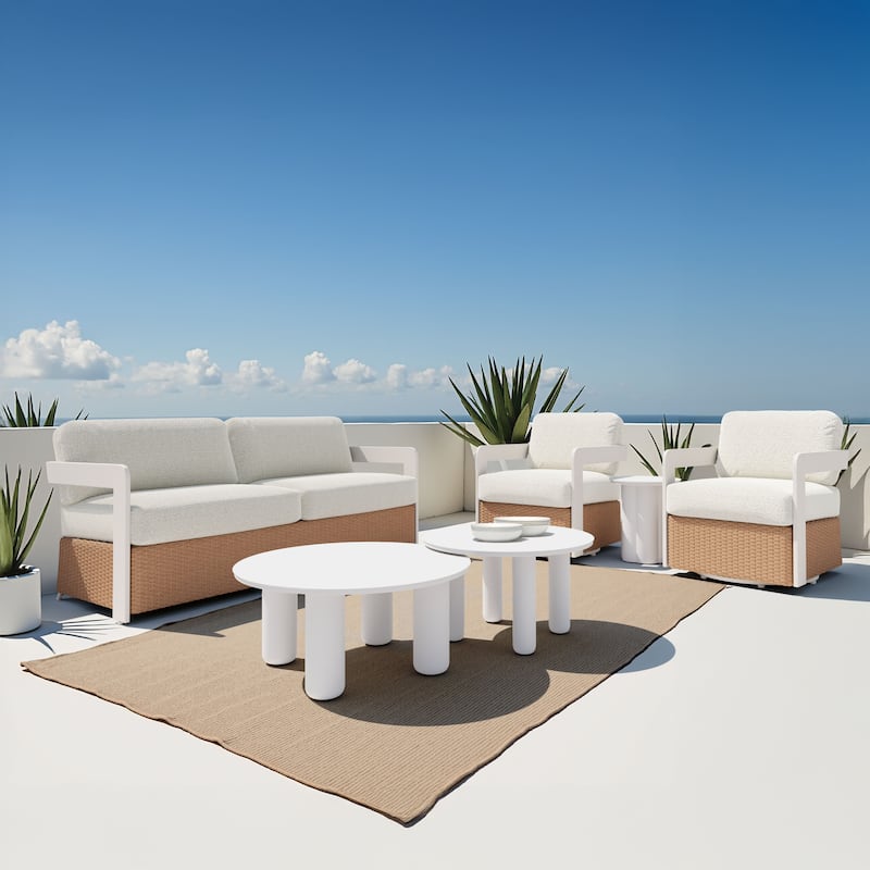 Gelo Swivel Chair White & Brown