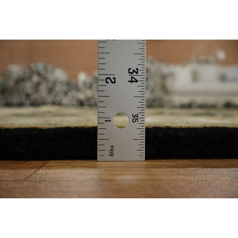 Hand Knotted Oriental 100% Wool Carpet Traditional All-Over Black Agra Area Rug - 6' 5'' X 4' 1''