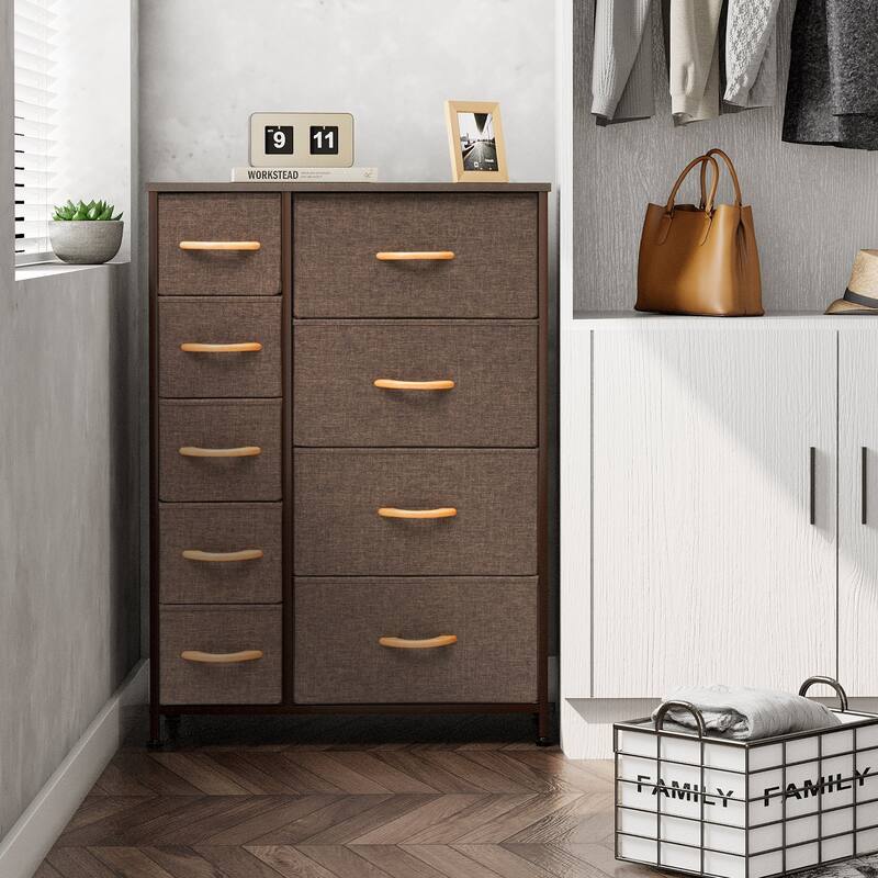 Vertical Dresser Storage Tower 9-drawer Chest Organizer Unit for Home