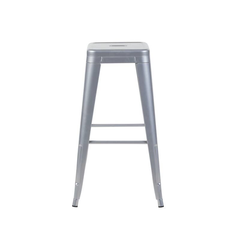 AC Pacific 30 Inch Industrial Stackable Metal BarStools Set of 4