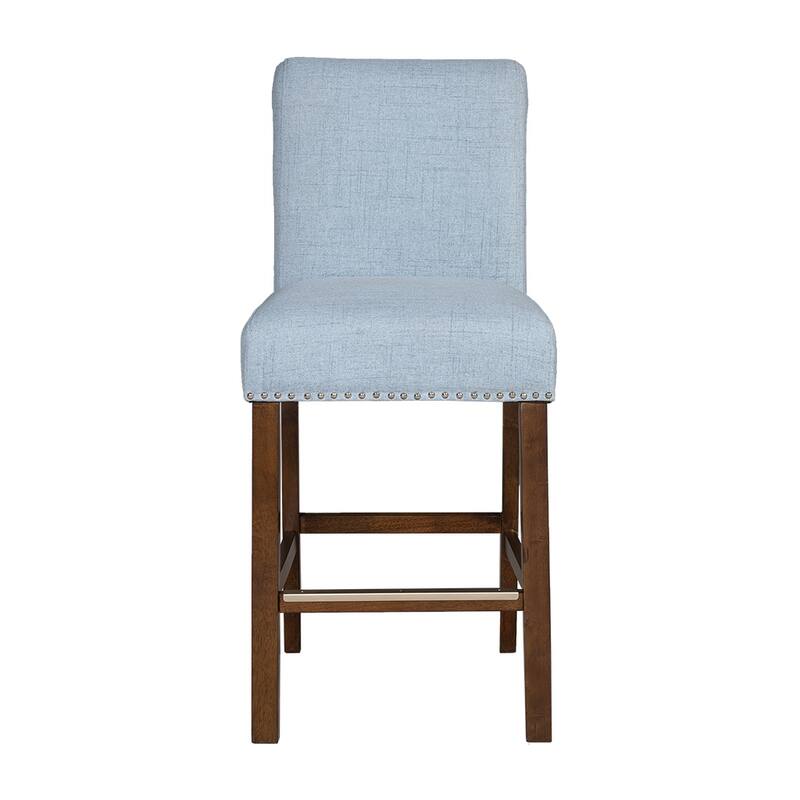 510 Design Aubrey Upholstered Counter Stool with Nailhead Trim Set of 2