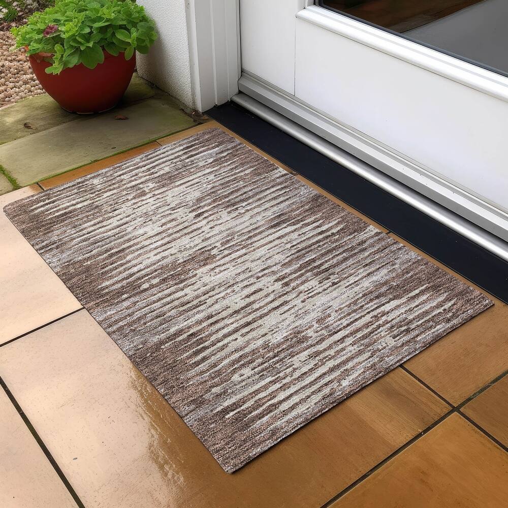 Machine Washable Indoor/ Outdoor Chantille Abstract Ombre Rug