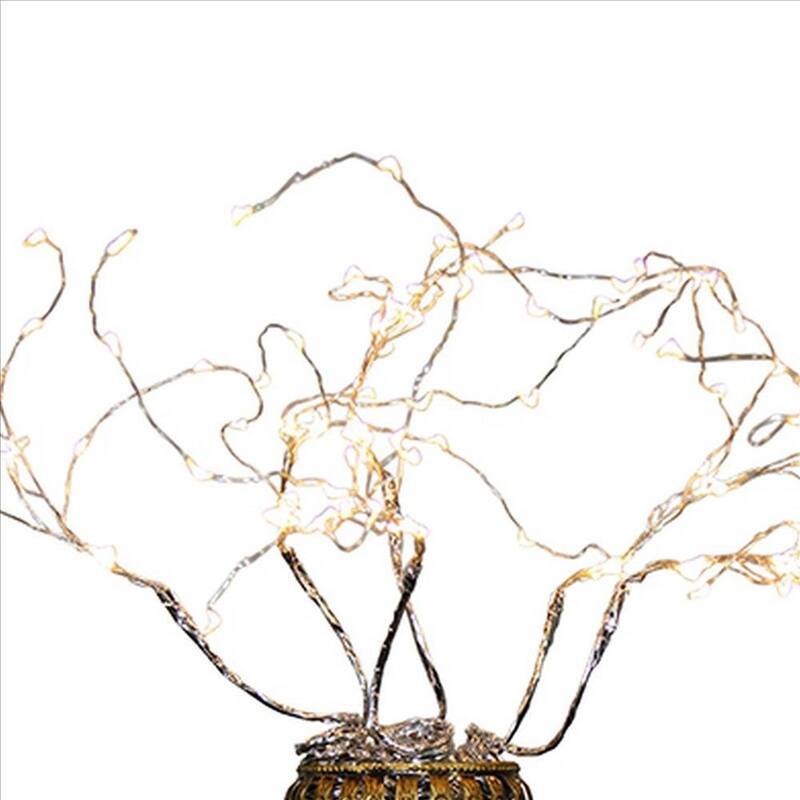 Tree Table Lamp with Aluminum Wire and Multiple LED - 20 H x 11 W x 11 L Inches