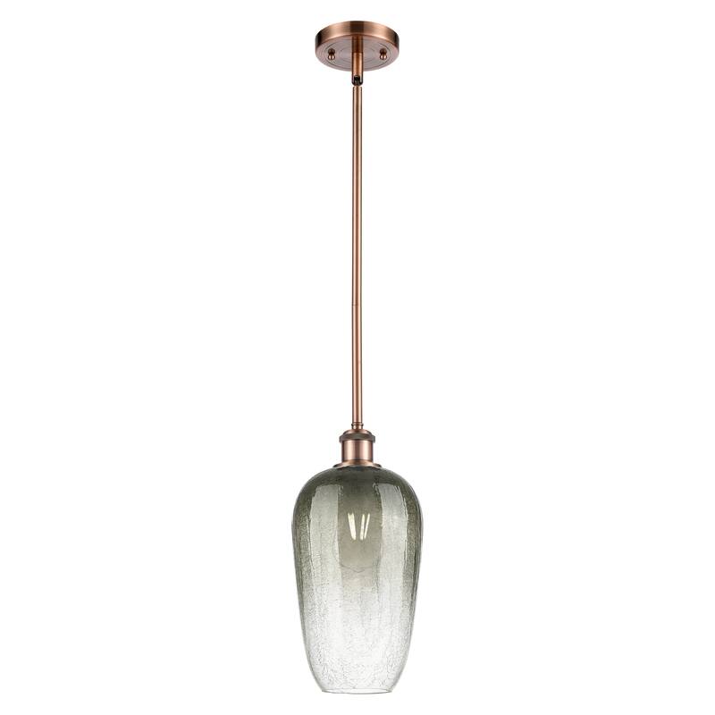 Innovations Lighting Endless Possibilities Ballston - Brookhaven Flute - 1 Light 7" Stem Hung Mini Pendant - Slate/Antique Copper
