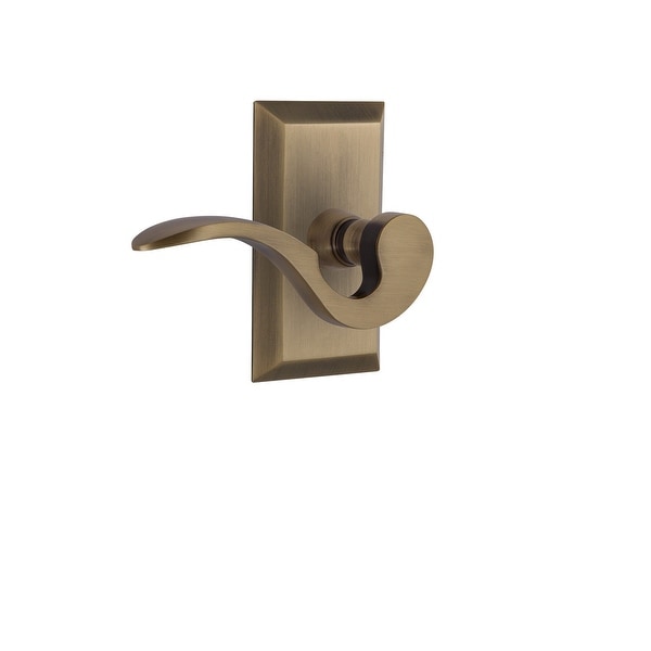 Nostalgic Warehouse STUMAN_PSG_234_NK_RH Manor Passage Door Lever Set with Studio Rose for 2-3/4" Backset Doors
