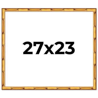 27x23 Frame Gold Bamboo Picture Frame Modern Photo Frame Includes UV Acrylic Shatter Guard Front Acid Free Foam Backing Board