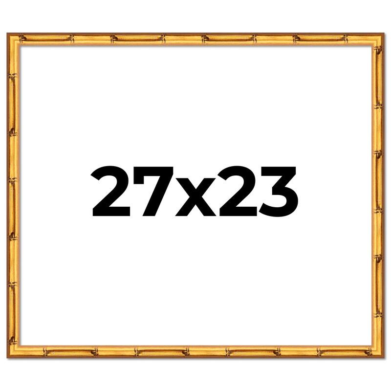 27x23 Frame Gold Bamboo Solid Wood Picture Frame | 1 Inch Moulding