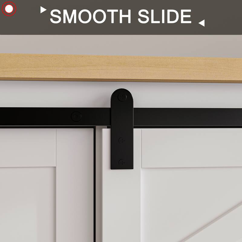 Rustic - Modern Sliding Door TV Stand: Style and Function Combined