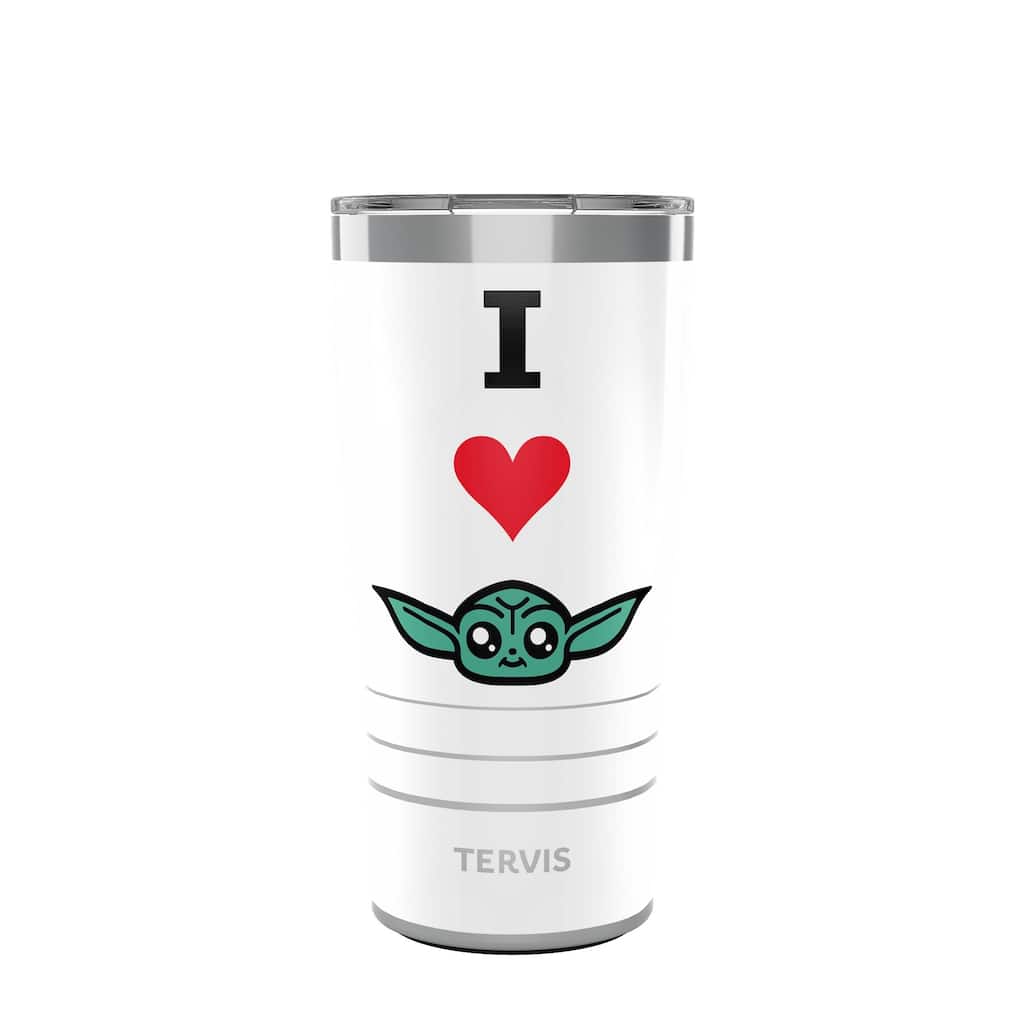 Tervis Traveler Star Wars Mandalorian I Heart Grogu Triple Walled Insulated Travel Tumbler, Stainless Steel