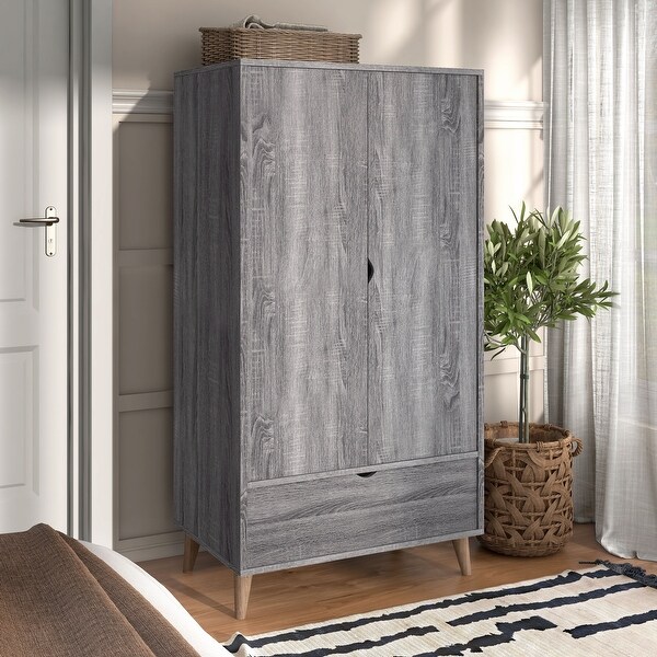 Carson carrington gjovik contemporary distressed grey wardrobe armoire discount