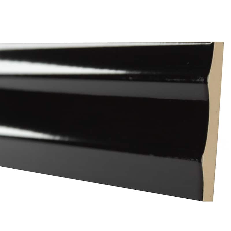 Merola Tile Crown Heights Maori Glossy Black 2-5/8" x 7-7/8" Ceramic Wall Tile
