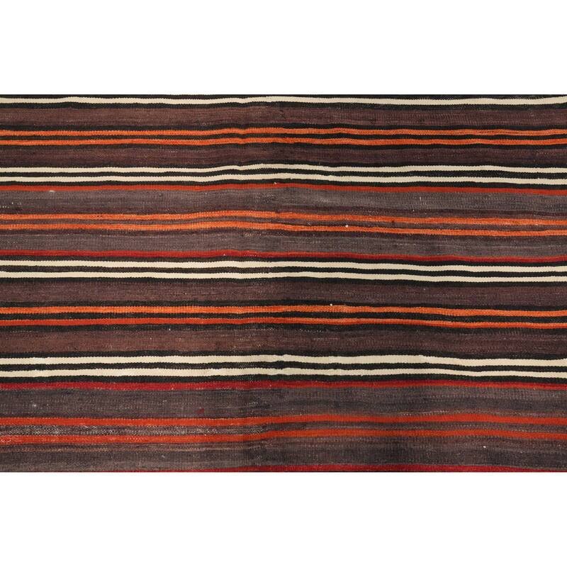 Hand Woven Oriental 100% Wool Carpet Southwestern Geometric Multi-Colored Kilim Area Rug - 11' 2'' X 5' 0''