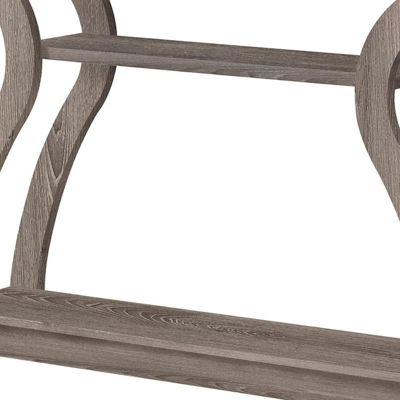 HomeRoots 47" Taupe Floor Shelf Console Table With Storage - 47.25 in. x 32.00 in. x 11.50 in.