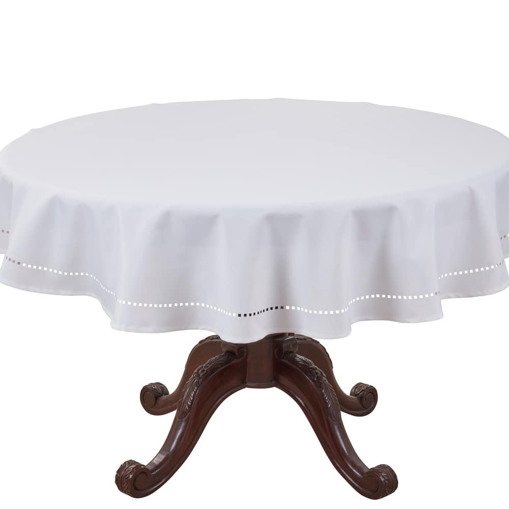 Solid Textured Tablecloth with Clean Drape, Minimal Decorative Edge, and Versatile Styling for Dining and Entertaining