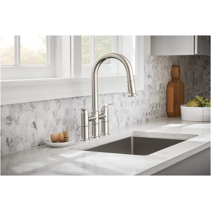 Gerber D434437 Kinzie 1.75 GPM Widespread Bridge Pull Down Kitchen