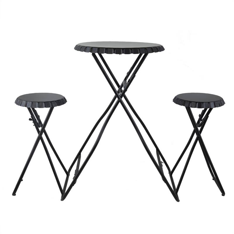 GDFStudio - Mason Multi-Use Foldable Side Table and Seating Set with Sleek Industrial Style