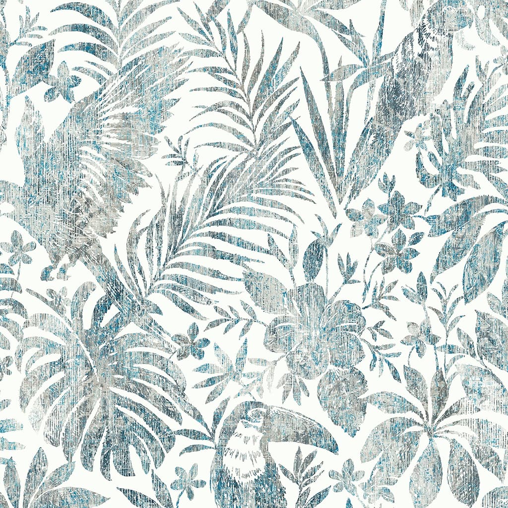 Birdsong Tropic Blue Peel & Stick Wallpaper