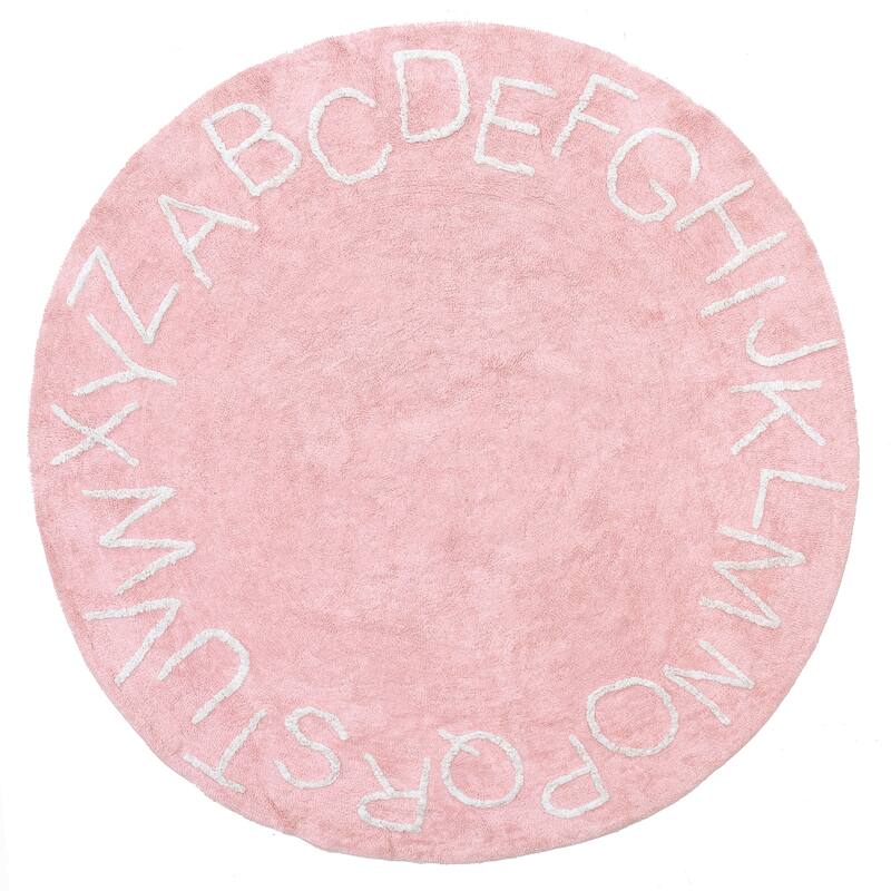 Nuloom Alphabet SpinClean Washable Round Rug