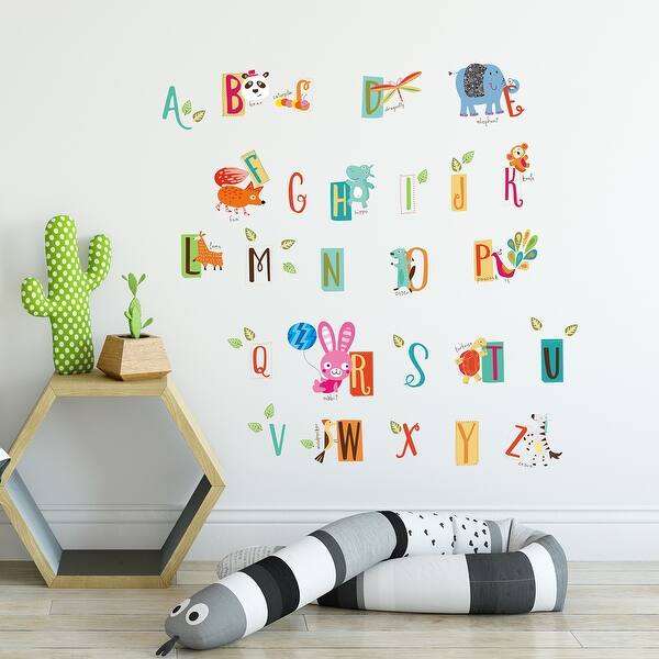 slide 2 of 11, Walplus Kids Learning A to Z Letters Wall Sticker Nursery Decor Decal