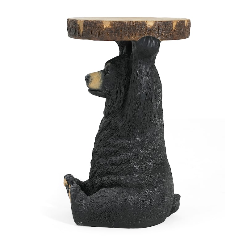 Christopher Knight Home - Blackthorn Bear MGO Side Table with Faux Wood-Top and Weather-Resistant Charm