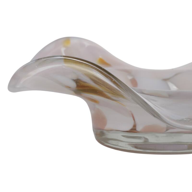 Glass Decorative Bowl Wavy Freeform Silhouette Home Decor - 9" Yellow - 9.5" x 7.5" x 2.75"
