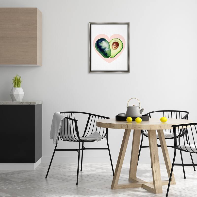 Stupell Heart Shaped Avocado Framed Floater Canvas Wall Art Design By Lil' Rue