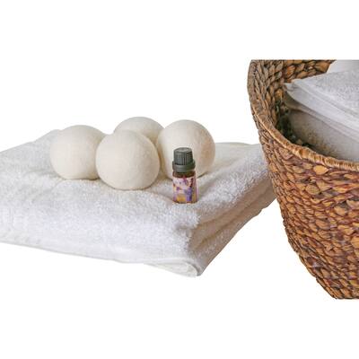 Woolite 4 Pack Wool Dryer Balls and Fresh Linen Essential Oil Kit - 2.83x2.83x2.83