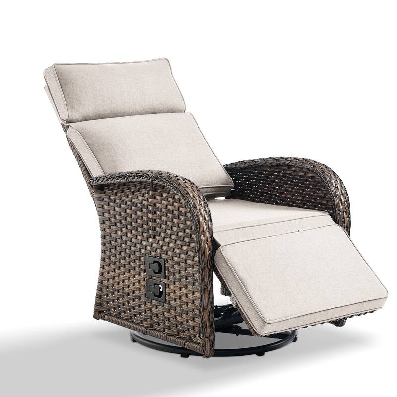 Pocassy Reclining Patio Chair with Adjustable Backrest